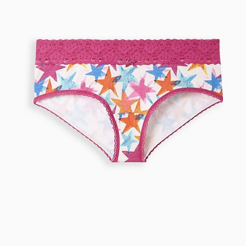 Torrid Cotton mid rise cheeky lace trim panty